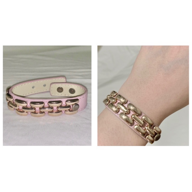 Jewelmint Pink & Gold Toned Statement Bracelet
